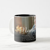 Elegantes Script-Foto Oma Nana Definition Zweifarbige Tasse (Vorderseite Links)