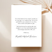 Elegantes Script-Foto-Overlay-Hochzeit Dankeskarte