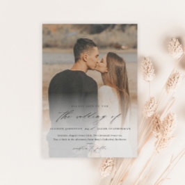 Elegantes Script-Foto-Overlay-Hochzeit Magneteinladung