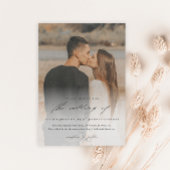 Elegantes Script-Foto-Overlay-Hochzeit Magneteinladung