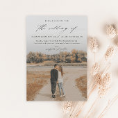 Elegantes Script-Foto-Overlay-Hochzeit Magneteinladung