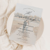 Elegantes Script-Foto-Overlay-Hochzeit Magneteinladung