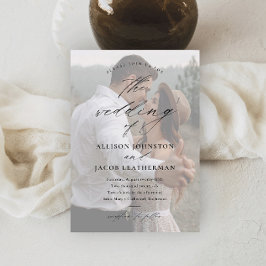 Elegantes Script-Foto-Overlay-Hochzeit Magneteinladung