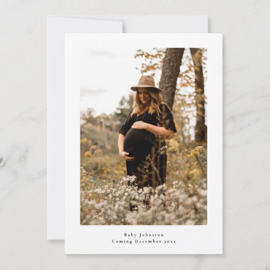 Elegantes Script Foto Overlay Kinderdusche Einladung (Rückseite)