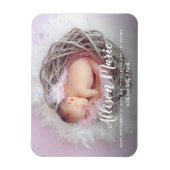 Elegantes Script Foto Overlay New Baby Modern Magnet (Vertikal)