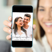 Elegantes Script Foto QR Code Cream Wedding Einladung