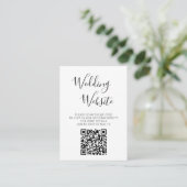 Elegantes Script-Foto QR-Code Hochzeiten Website-U Begleitkarte (Stehend Vorderseite)