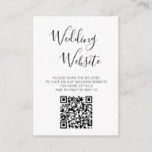 Elegantes Script-Foto QR-Code Hochzeiten Website-U Begleitkarte (Vorderseite)