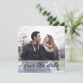 Elegantes Script Foto QR Code Hochzeitswebsite (Stehend Vorderseite)