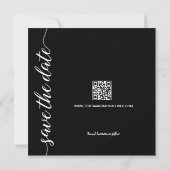 Elegantes Script Foto QR Code Hochzeitswebsite (Rückseite)