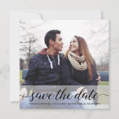 Elegantes Script Foto QR Code Hochzeitswebsite (Vorderseite)