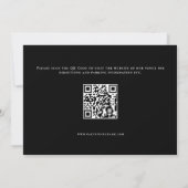 Elegantes Script Foto QR Code Verlobung Schwarz Einladung (Rückseite)