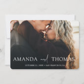 Elegantes Script-Foto Save the Date Hochzeitkarte (Vorderseite)