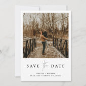 Elegantes Script Foto Save-the-Date-Karte Einladung (Vorderseite)