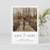 Elegantes Script Foto Save-the-Date-Karte Einladung (Stehend Vorderseite)