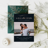 Elegantes Script-Foto Save the Date Rose Gold Folieneinladung