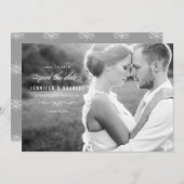 Elegantes Script-Foto Save the Date - Weiß (Vorne/Hinten)