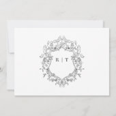 Elegantes Script-Foto Schwarz-weiß Hochzeit Save The Date (Rückseite)