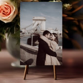 Elegantes Script-Foto Schwarz-weiß Hochzeit Tischnummer