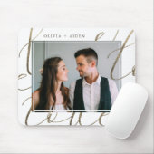 Elegantes Script-Foto und Name für Lieben Mousepad (Mit Mouse)