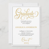 Elegantes Script Foto Uni Abschluss Ankündigung (Vorderseite)