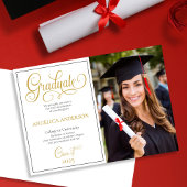 Elegantes Script Foto Uni Abschluss Ankündigung