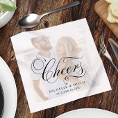 Elegantes Script Foto Wedding Cheers Custom Serviette