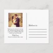 Elegantes Script Foto Wedding Monogram Vielen Dank Postkarte (Rückseite)