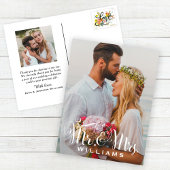 Elegantes Script Foto Wedding Monogram Vielen Dank Postkarte