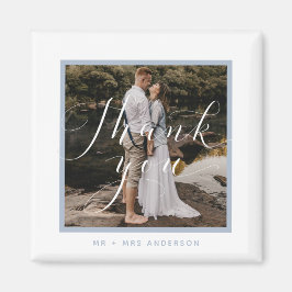 Elegantes Script-Foto WeddingDanke Magnet