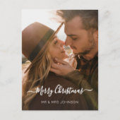 Elegantes Script Foto Weihnachten 2 Seiten Design (Vorderseite)