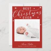 Elegantes Script Foto Weihnachten Geburtserklärung (Vorderseite)