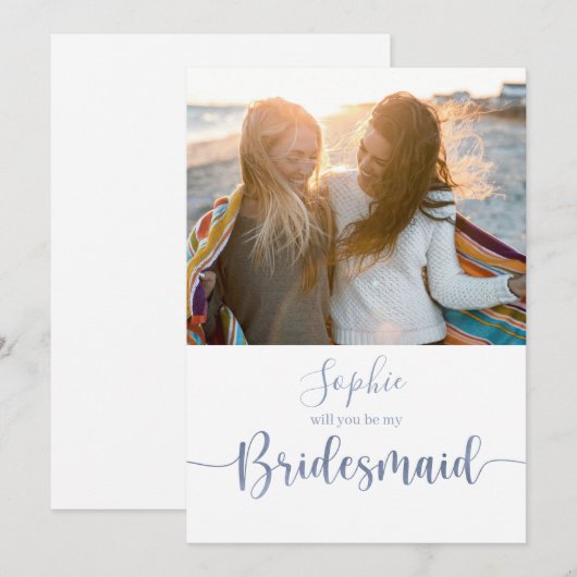 Elegantes Script-Foto wird meine Bridesmaid sein (Vorne/Hinten)