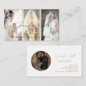 Elegantes Script Fotografy Custom Foto Boho Visitenkarte (Vorne/Hinten)