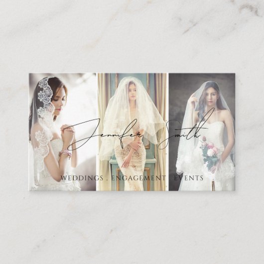 Elegantes Script Fotografy Custom Foto Boho Visitenkarte (Vorderseite)