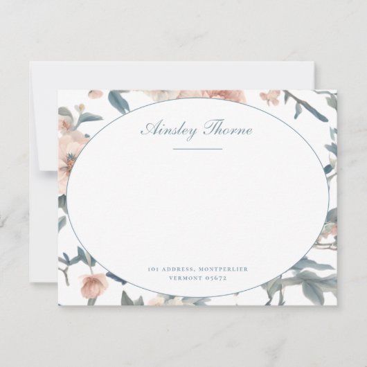 Elegantes Script, französischer Personalisiert Sta Mitteilungskarte (Vorderseite)