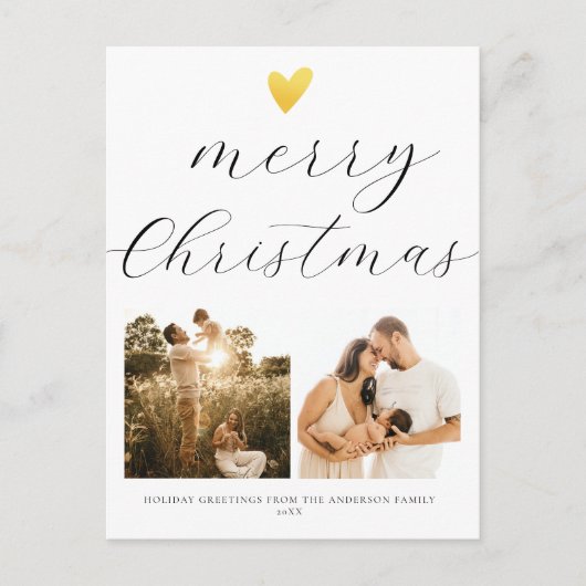 Elegantes Script Frohe Weihnachten 2 Foto (Vorderseite)