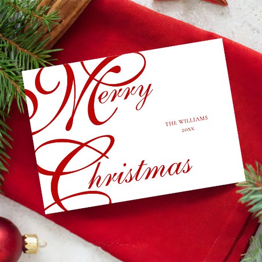 Elegantes Script Frohe Weihnachten Non-Foto