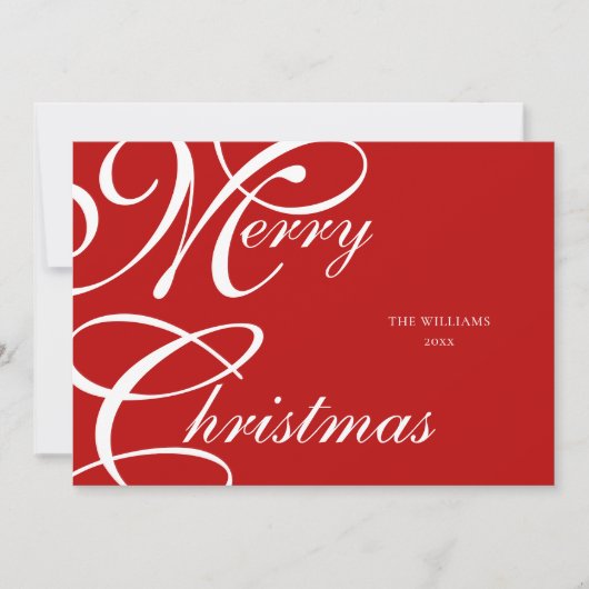 Elegantes Script Frohe Weihnachten Non-Foto (Vorderseite)