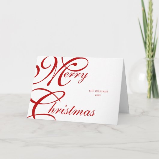 Elegantes Script Frohe Weihnachten Non-Foto (Vorderseite)