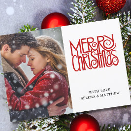 Elegantes Script Frohe Weihnachts-Foto Feiertagskarte