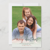 Elegantes Script Frohe Weihnachts-Foto Feiertagskarte (Vorderseite)