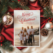 Elegantes Script Frohe Weihnachts-Foto Gruß