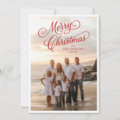 Elegantes Script Frohe Weihnachts-Foto Gruß Karte (Vorderseite)