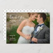 Elegantes Script Full Foto Wedding Vielen Dank Dankeskarte (Vorne/Hinten)