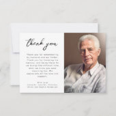 Elegantes Script Funeral Foto Dankeskarte (Vorderseite)