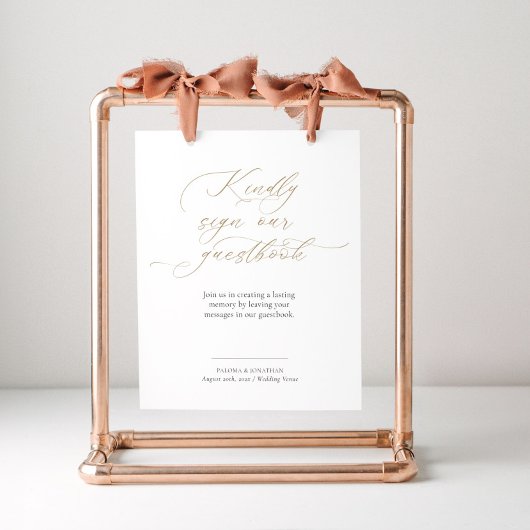Elegantes Script Gästebuch Hochzeitszeichen