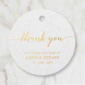 Elegantes Script-Gastgeschenk Vielen Dank Geschenkanhänger (Vorderseite)