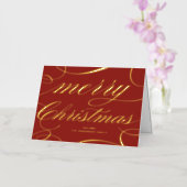 Elegantes Script Geblüht Red Merry Christmas (Orchidee)