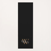 Elegantes Script Girly Black Monogram Yoga Mat Yogamatte (Vorderseite)